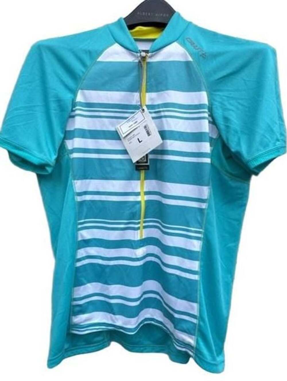 Craft Cycling Short Sleeve Jersey Women's Large Resort White Vega Striped Loose